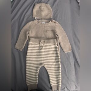 Carter's Beige Knit Sweater with Button Detail